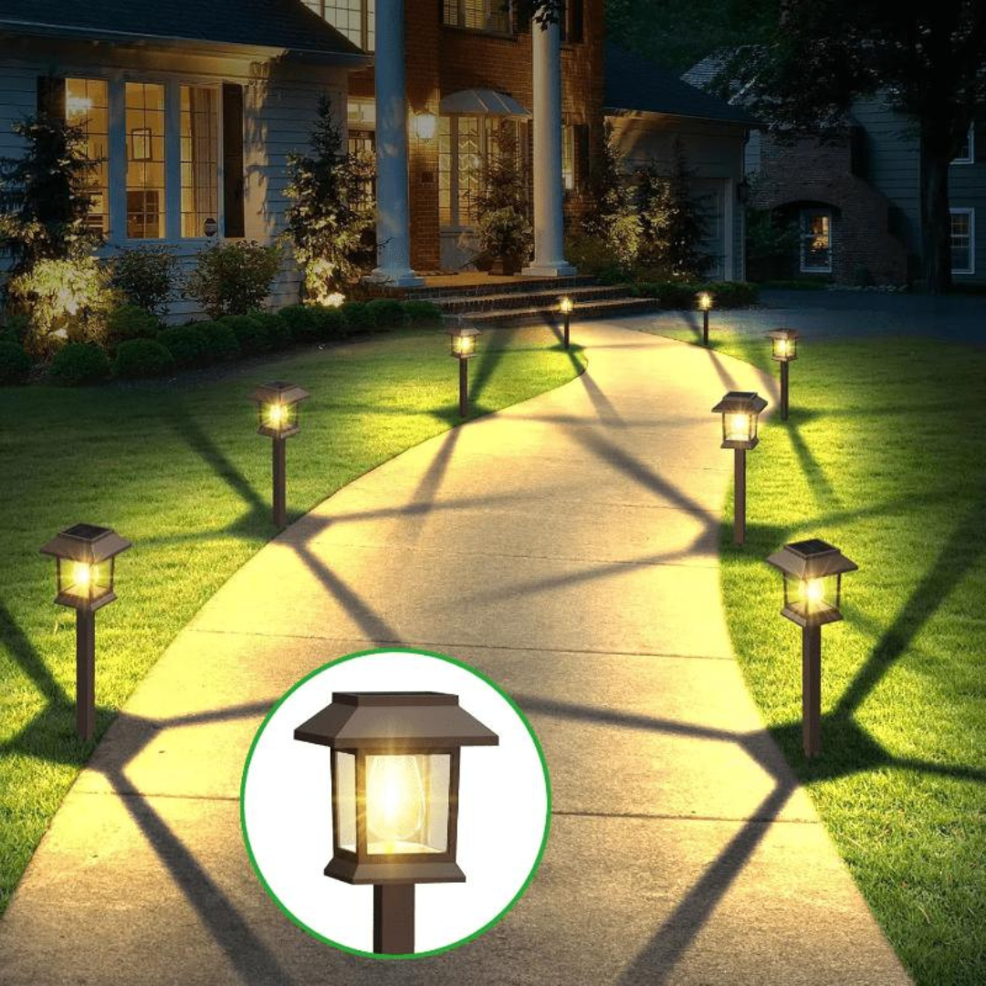 12 Piece Waterproof LED Solar Pathway Light