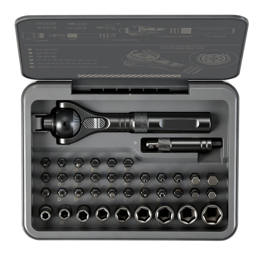 40-in-1 Ratchet Screwdriver Tool Kit with 180° Ball-Joint Handle
