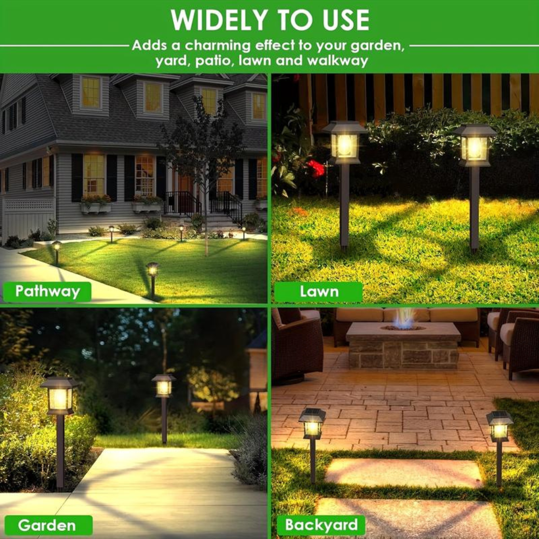 12 Piece Waterproof LED Solar Pathway Light