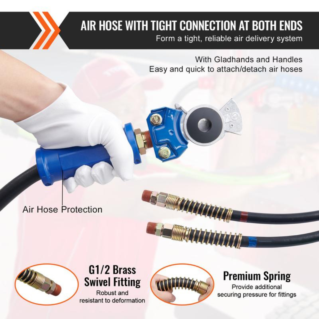 12FT Semi Truck Air Lines Kit with 2PCS Glad Hands