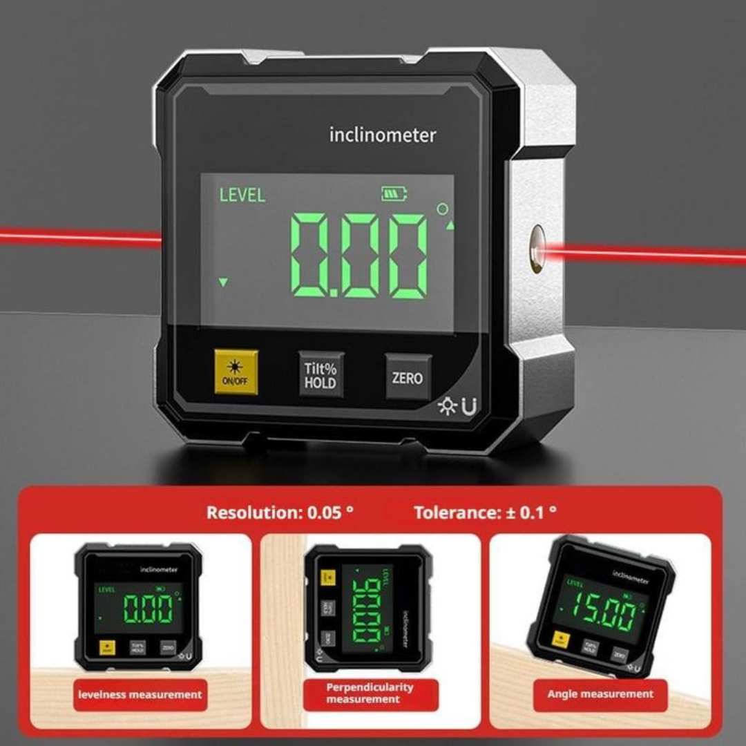 Magnetic Digital Angle Finder with Dual Laser Guide