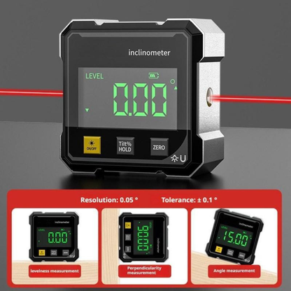 Magnetic Digital Angle Finder with Dual Laser Guide