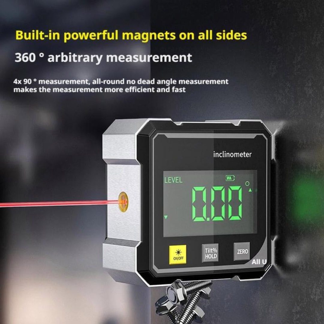 Magnetic Digital Angle Finder with Dual Laser Guide