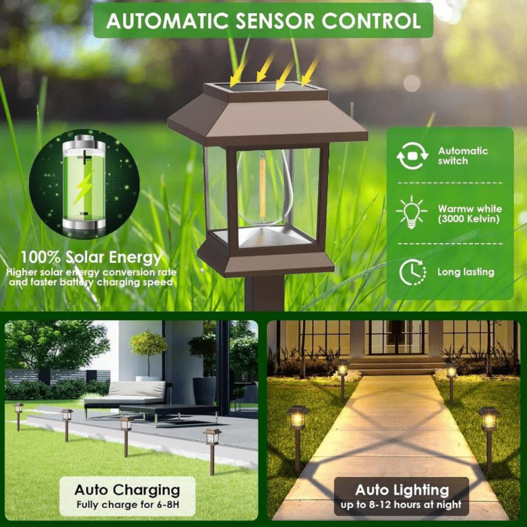 12 Piece Waterproof LED Solar Pathway Light