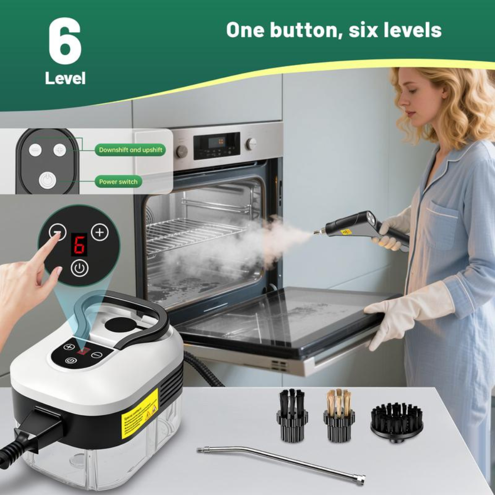 Handheld Portable Steam Cleaner with 9pcs Accessories