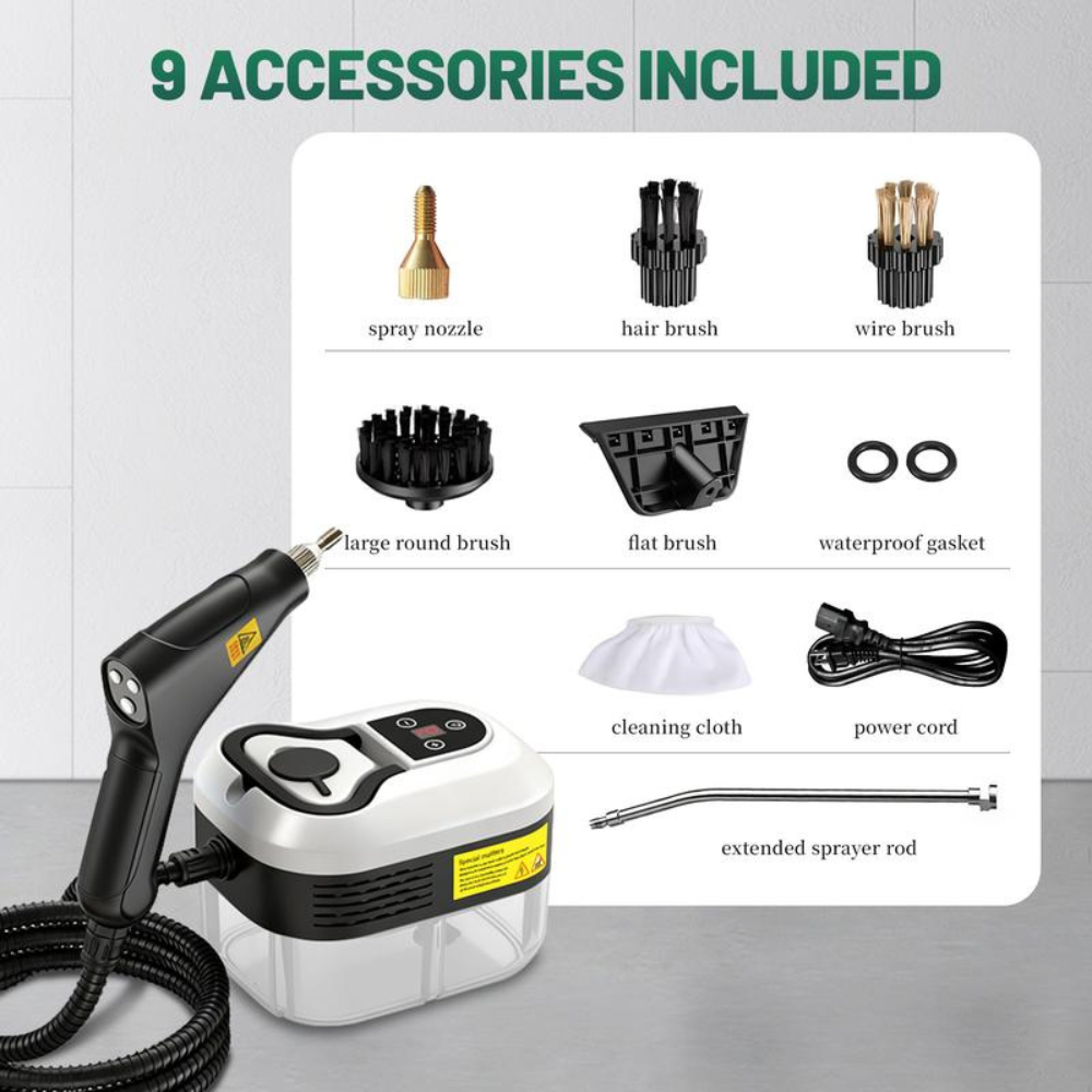 Handheld Portable Steam Cleaner with 9pcs Accessories
