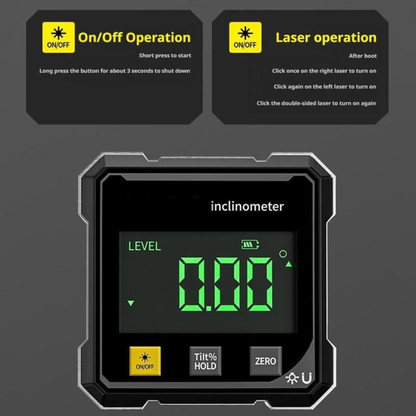 Magnetic Digital Angle Finder with Dual Laser Guide