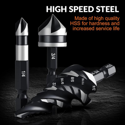10-Piece Drill Bit Set & Countersink Bits